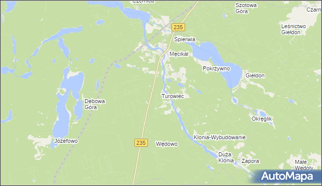 mapa Turowiec gmina Brusy, Turowiec gmina Brusy na mapie Targeo