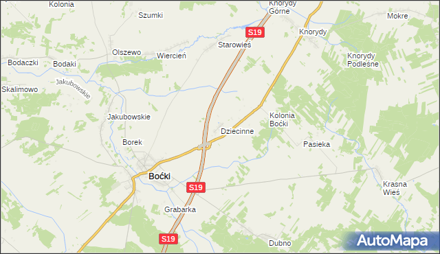 mapa Dziecinne, Dziecinne na mapie Targeo