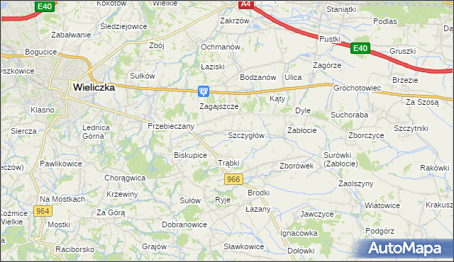 mapa Szczygłów, Szczygłów na mapie Targeo
