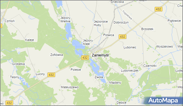 mapa Zaniemyśl, Zaniemyśl na mapie Targeo