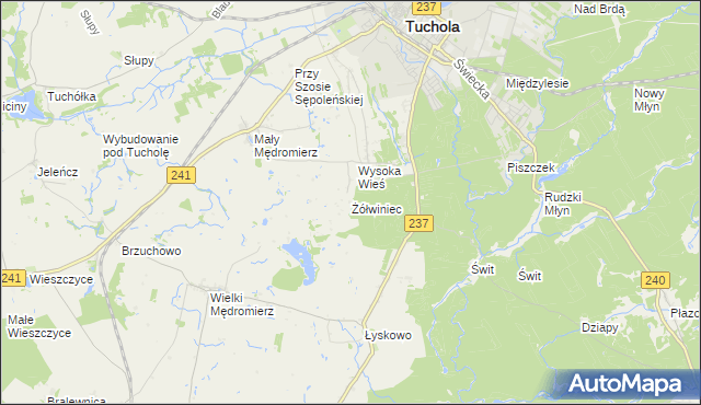 mapa Żółwiniec gmina Gostycyn, Żółwiniec gmina Gostycyn na mapie Targeo