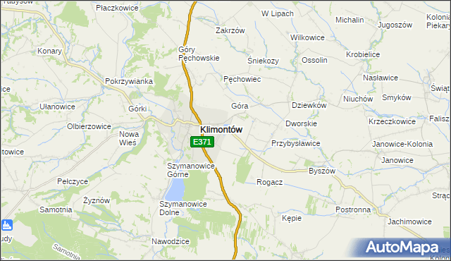 mapa Adamczowice, Adamczowice na mapie Targeo