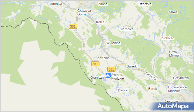 mapa Bartnica, Bartnica na mapie Targeo