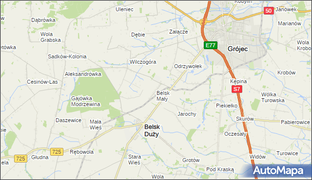 mapa Belsk Mały, Belsk Mały na mapie Targeo