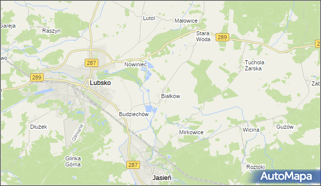 mapa Białków gmina Lubsko, Białków gmina Lubsko na mapie Targeo