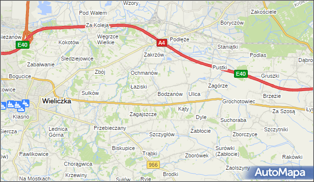 mapa Bodzanów gmina Biskupice, Bodzanów gmina Biskupice na mapie Targeo