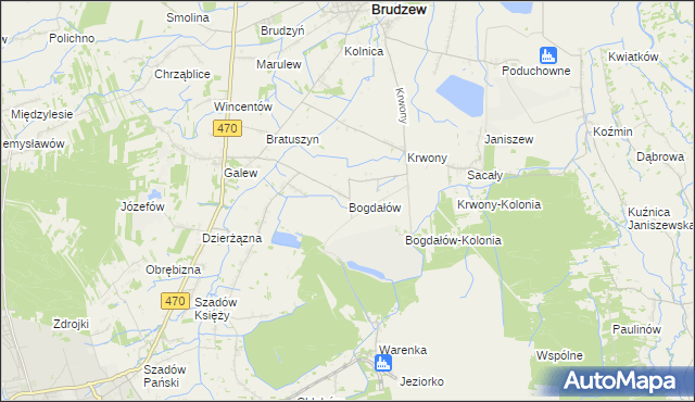 mapa Bogdałów, Bogdałów na mapie Targeo