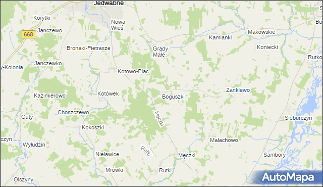 mapa Boguszki gmina Wizna, Boguszki gmina Wizna na mapie Targeo