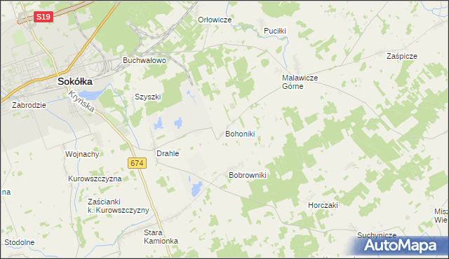 mapa Bohoniki, Bohoniki na mapie Targeo