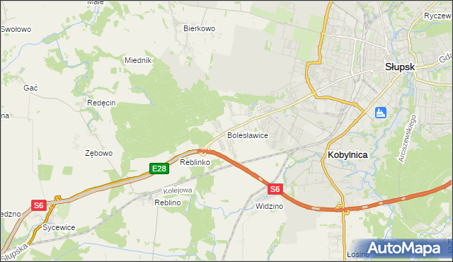 mapa Bolesławice gmina Kobylnica, Bolesławice gmina Kobylnica na mapie Targeo