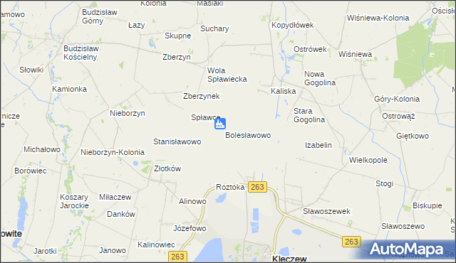 mapa Bolesławowo gmina Kleczew, Bolesławowo gmina Kleczew na mapie Targeo