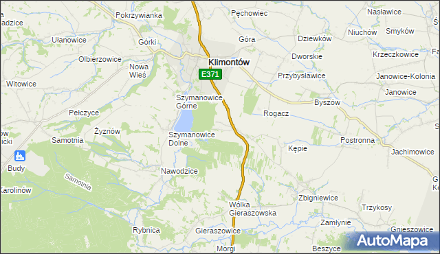 mapa Borek Klimontowski, Borek Klimontowski na mapie Targeo