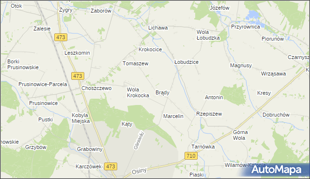 mapa Brądy, Brądy na mapie Targeo