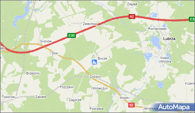 mapa Bucze gmina Lubrza, Bucze gmina Lubrza na mapie Targeo