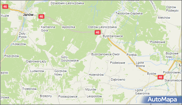 mapa Bystrzanowice-Dwór, Bystrzanowice-Dwór na mapie Targeo