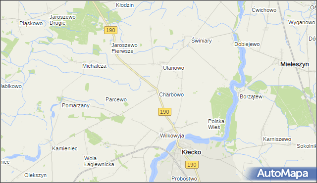 mapa Charbowo, Charbowo na mapie Targeo