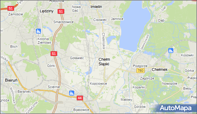 mapa Chełm Śląski, Chełm Śląski na mapie Targeo