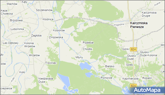 mapa Chodlik, Chodlik na mapie Targeo