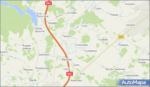 mapa Chojnówek, Chojnówek na mapie Targeo