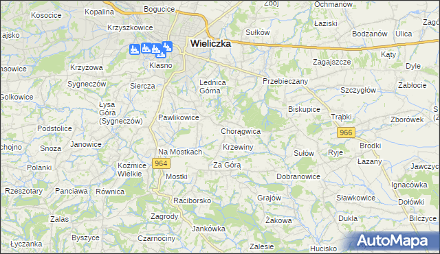 mapa Chorągwica, Chorągwica na mapie Targeo