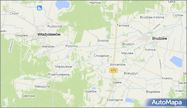 mapa Chrząblice, Chrząblice na mapie Targeo