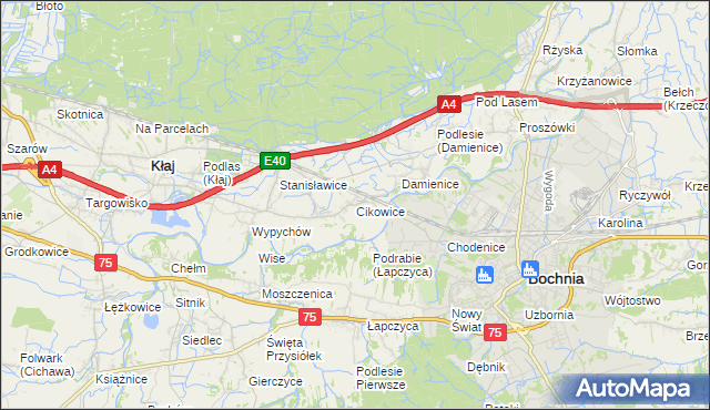 mapa Cikowice, Cikowice na mapie Targeo