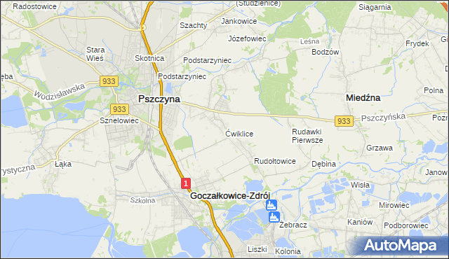 mapa Ćwiklice, Ćwiklice na mapie Targeo