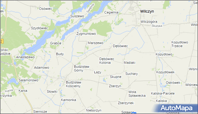 mapa Dębówiec Kolonia, Dębówiec Kolonia na mapie Targeo