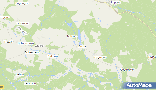 mapa Dobra gmina Dębnica Kaszubska, Dobra gmina Dębnica Kaszubska na mapie Targeo