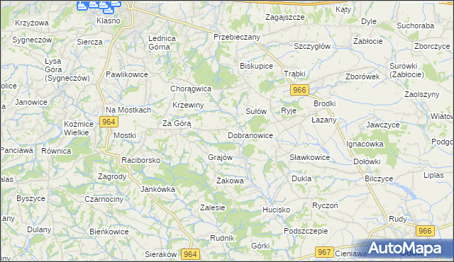 mapa Dobranowice gmina Wieliczka, Dobranowice gmina Wieliczka na mapie Targeo