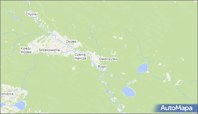 mapa Dworczysko gmina Giby, Dworczysko gmina Giby na mapie Targeo