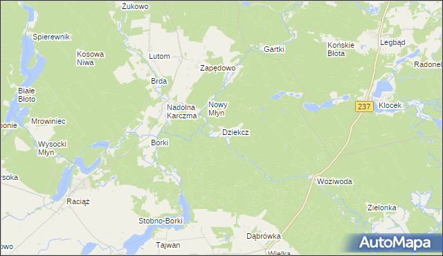 mapa Dziekcz, Dziekcz na mapie Targeo