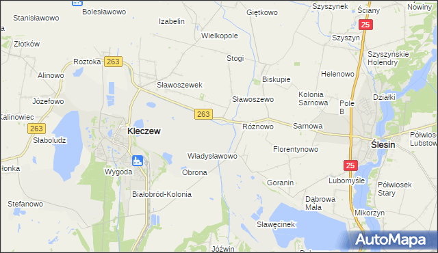 mapa Genowefa gmina Kleczew, Genowefa gmina Kleczew na mapie Targeo
