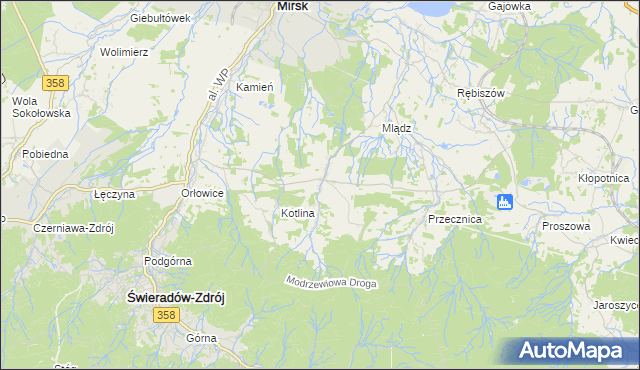 mapa Gierczyn gmina Mirsk, Gierczyn gmina Mirsk na mapie Targeo