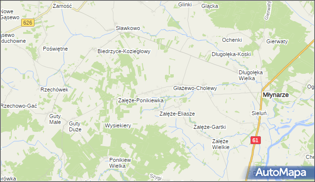 mapa Głażewo-Święszki, Głażewo-Święszki na mapie Targeo