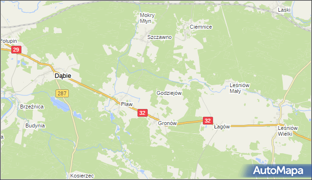 mapa Godziejów, Godziejów na mapie Targeo