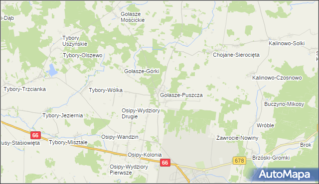 mapa Gołasze-Puszcza, Gołasze-Puszcza na mapie Targeo
