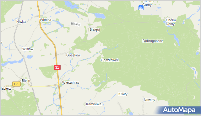 mapa Goszkówek, Goszkówek na mapie Targeo