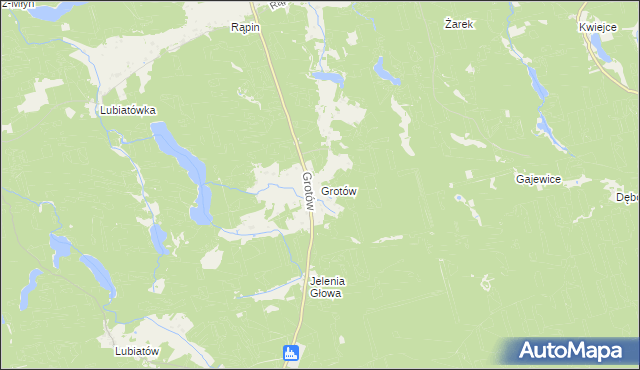 mapa Grotów gmina Drezdenko, Grotów gmina Drezdenko na mapie Targeo