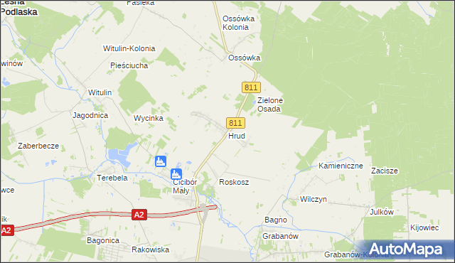 mapa Hrud, Hrud na mapie Targeo