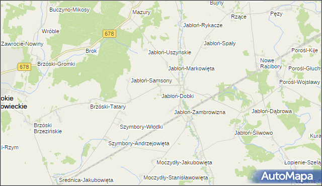 mapa Jabłoń-Dobki, Jabłoń-Dobki na mapie Targeo