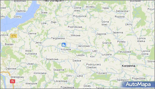 mapa Janczowa, Janczowa na mapie Targeo