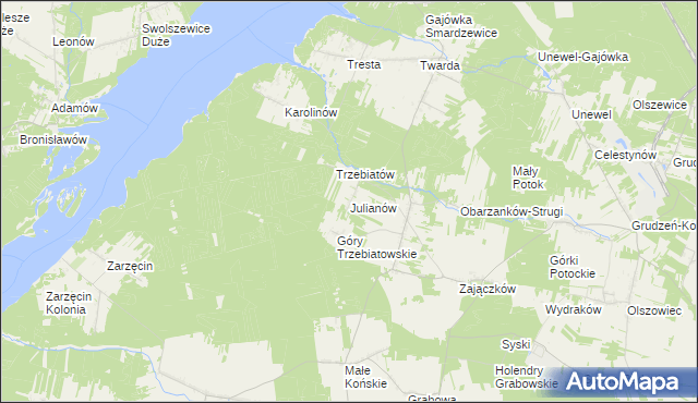 mapa Julianów gmina Mniszków, Julianów gmina Mniszków na mapie Targeo