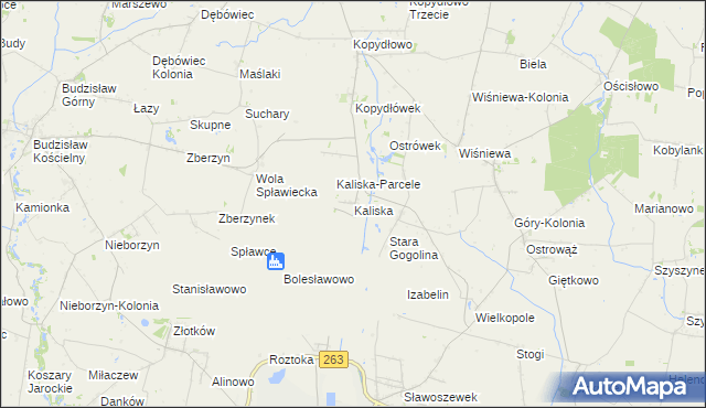 mapa Kaliska gmina Wilczyn, Kaliska gmina Wilczyn na mapie Targeo