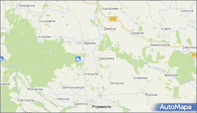 mapa Kaszówka, Kaszówka na mapie Targeo