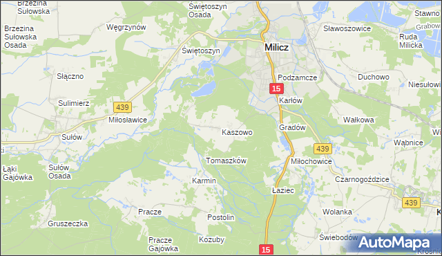 mapa Kaszowo, Kaszowo na mapie Targeo