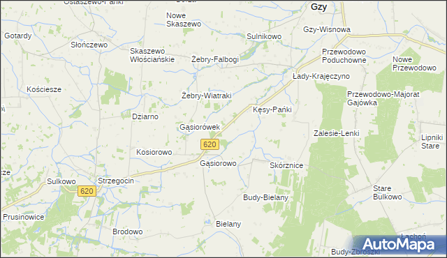 mapa Kęsy-Wypychy, Kęsy-Wypychy na mapie Targeo