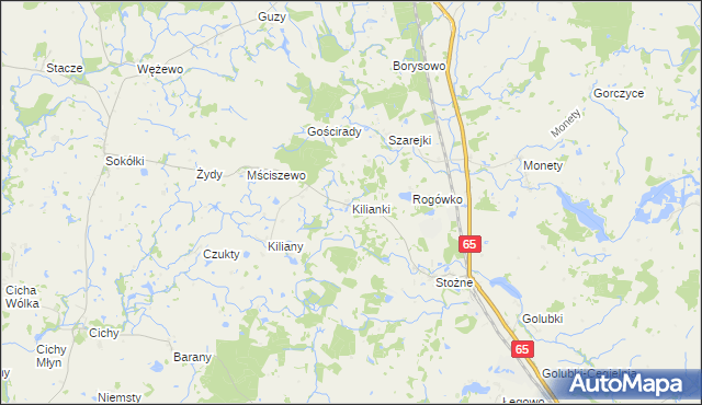 mapa Kilianki, Kilianki na mapie Targeo