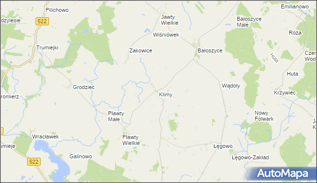 mapa Klimy gmina Kisielice, Klimy gmina Kisielice na mapie Targeo