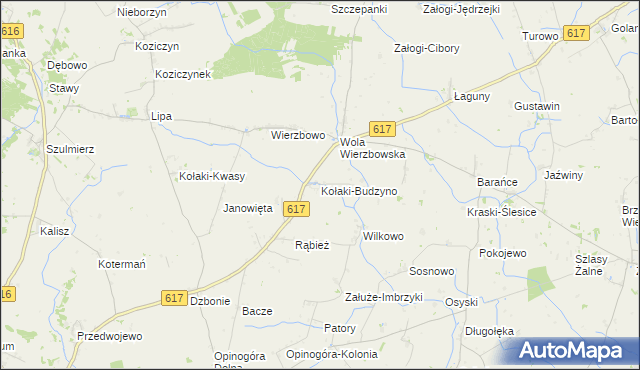 mapa Kołaki-Budzyno, Kołaki-Budzyno na mapie Targeo